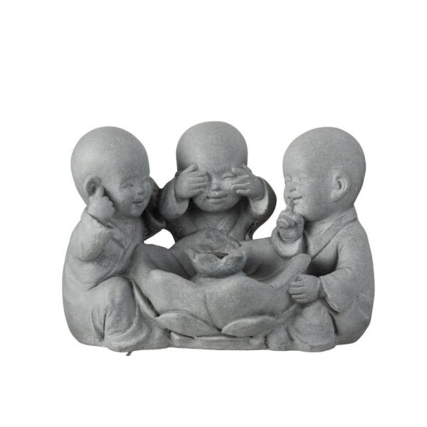 FOUNTAIN MONK SEE/HEAR/SPEAK NO EVIL POLY GREY - Bilde 2