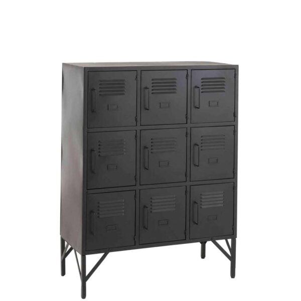 CUPBOARD 9DOORS METAL BLACK - Bilde 2