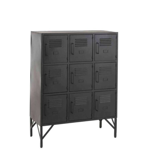 CUPBOARD 9DOORS METAL BLACK