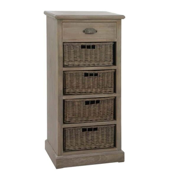 CABINET 4 BASKET + DRAW WD GREY W