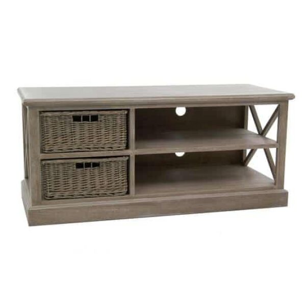 TV-CABINET + 2 BASKET 2 SHELF WD GREY W