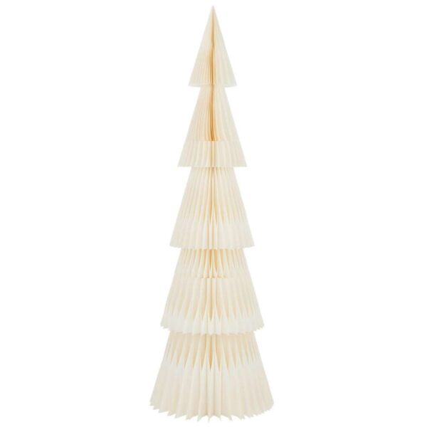 CHRISTMAS TREE FOLDING PAPER CREAM WHITE LARGE - Bilde 2