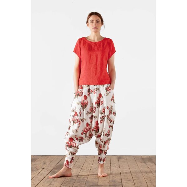 Olars Ulla bukse - Bultas haremsbukse flower white/red