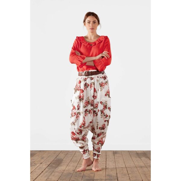 Olars Ulla bukse - Bultas haremsbukse flower white/red - Bilde 4