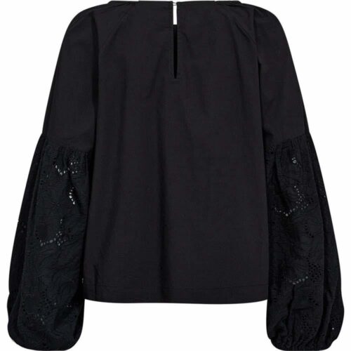 Depeche bluse med blondearm - Sylvie Blouse black - Bilde 2