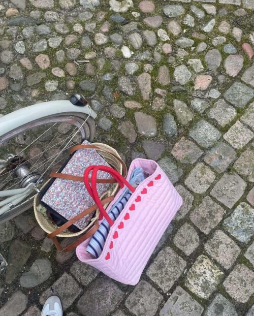 Wauw bag - rosa med hjerter