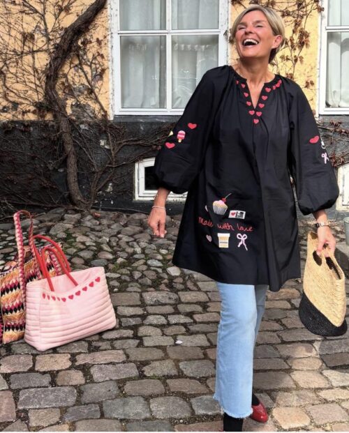 Wauw bag - rosa med hjerter