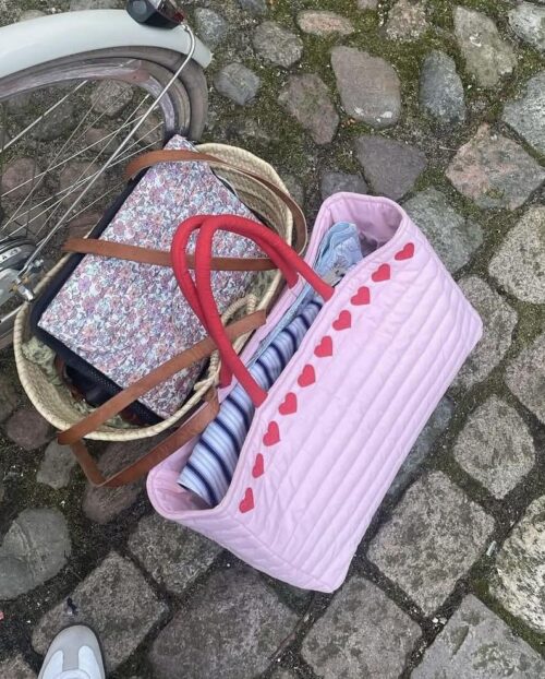 Wauw bag - rosa med hjerter