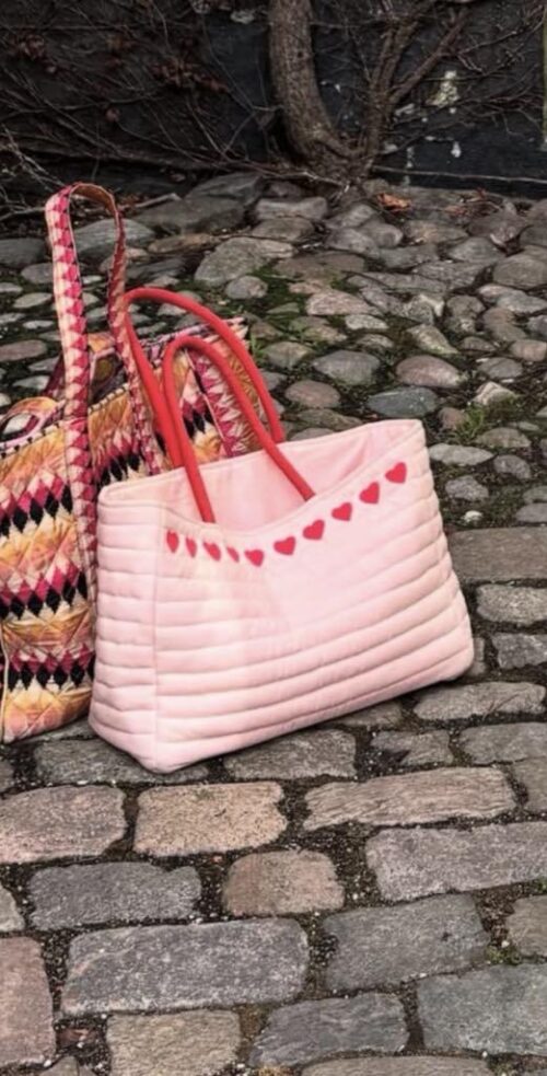 Wauw bag - rosa med hjerter