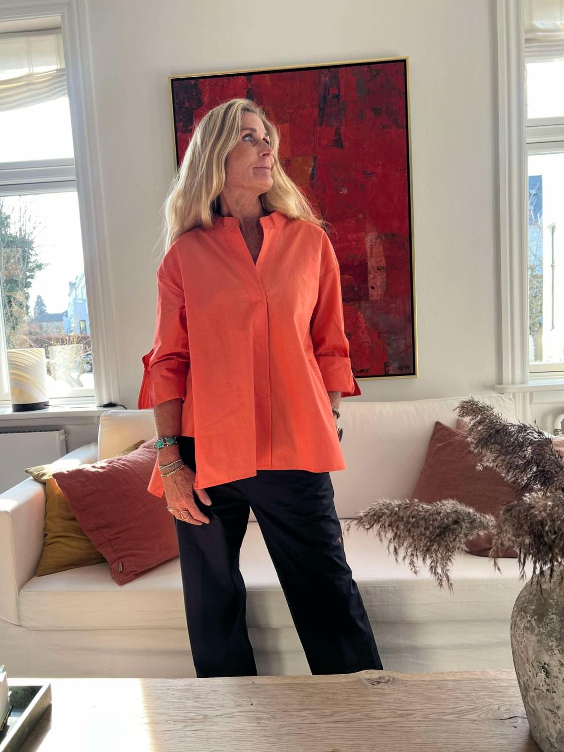 Wauw skjortebluse - Luna shirt coral