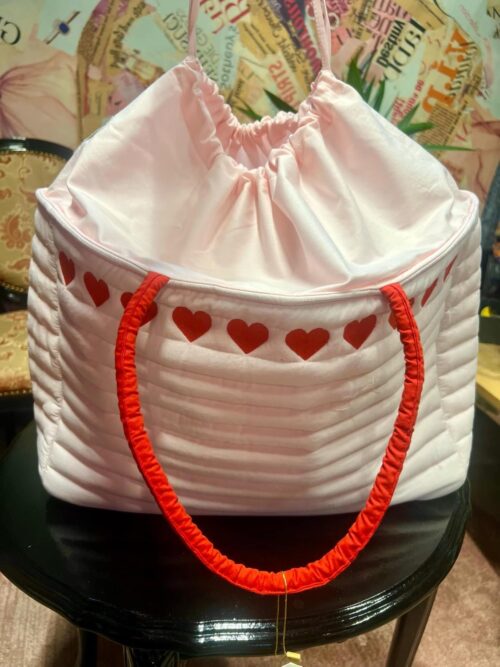 Wauw bag - rosa med hjerter