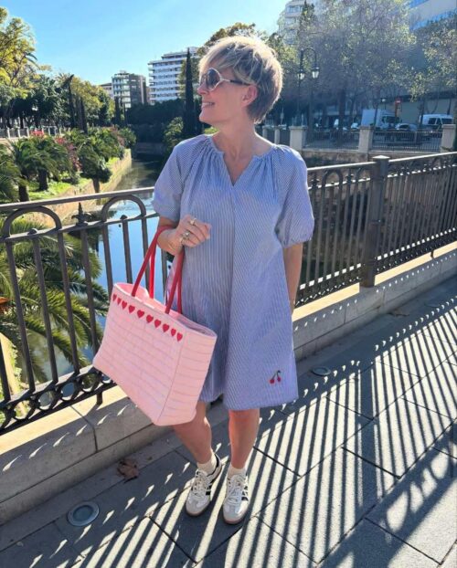 Wauw bag - rosa med hjerter