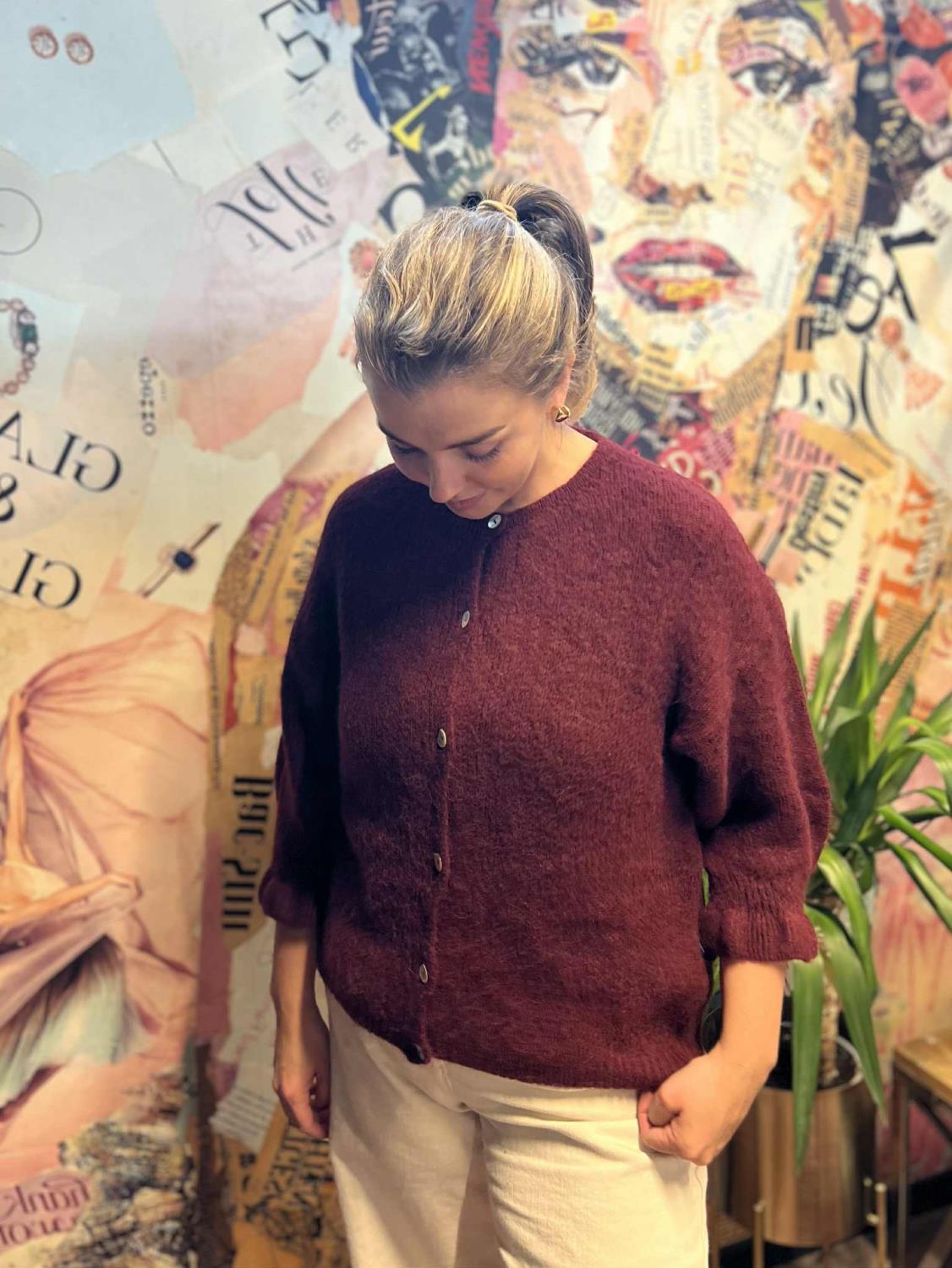 Marta du Chateau cardigan Juliana Knit burgunder