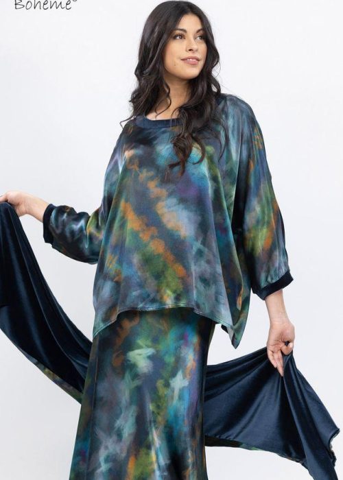 Boheme topp - petrol - oliven