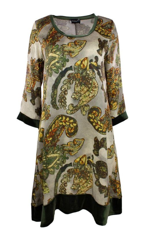 Boheme kjole - petrol print - oliven print - Bilde 6