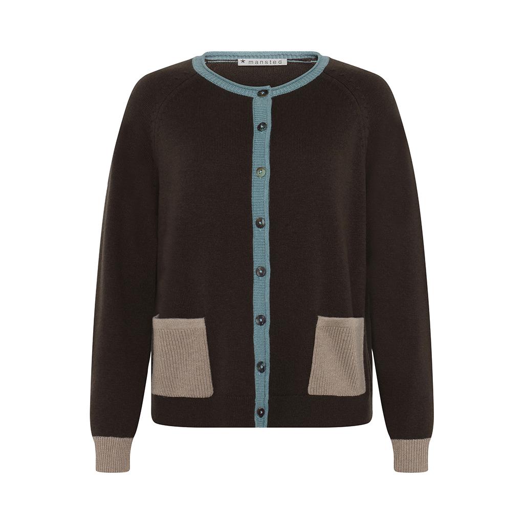 Mansted cardigan - mørk brun
