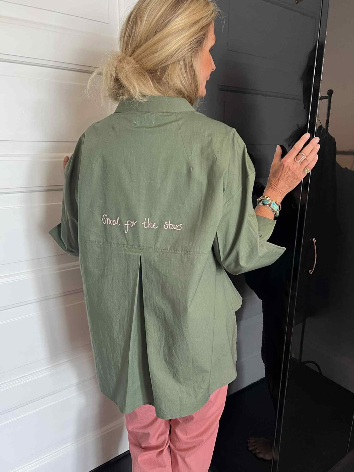 Wauw skjortebluse - Luna olive green