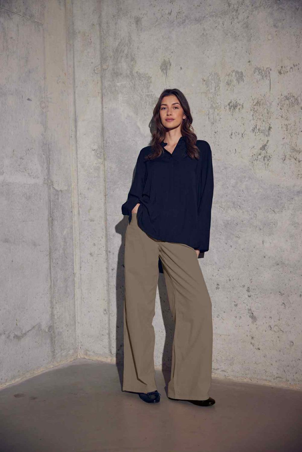 Laurie bukse - Carol Loose ML cordbukse black/light brown