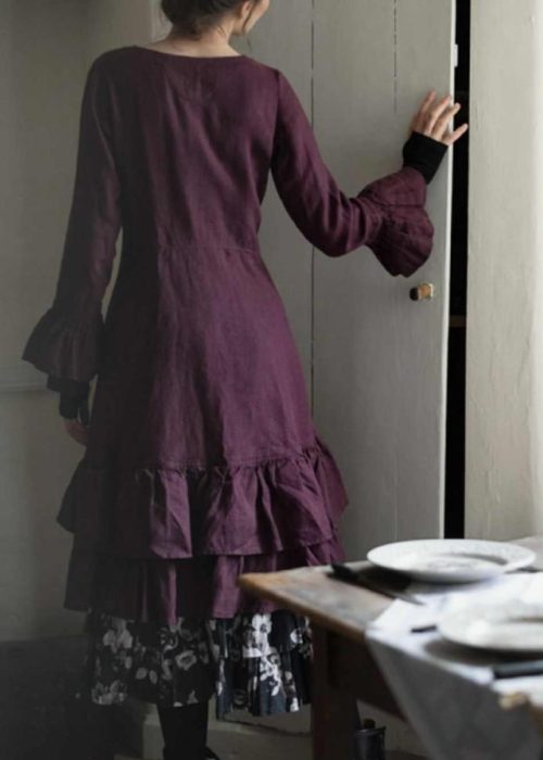 Olars ulla kjole - Kant burgunder