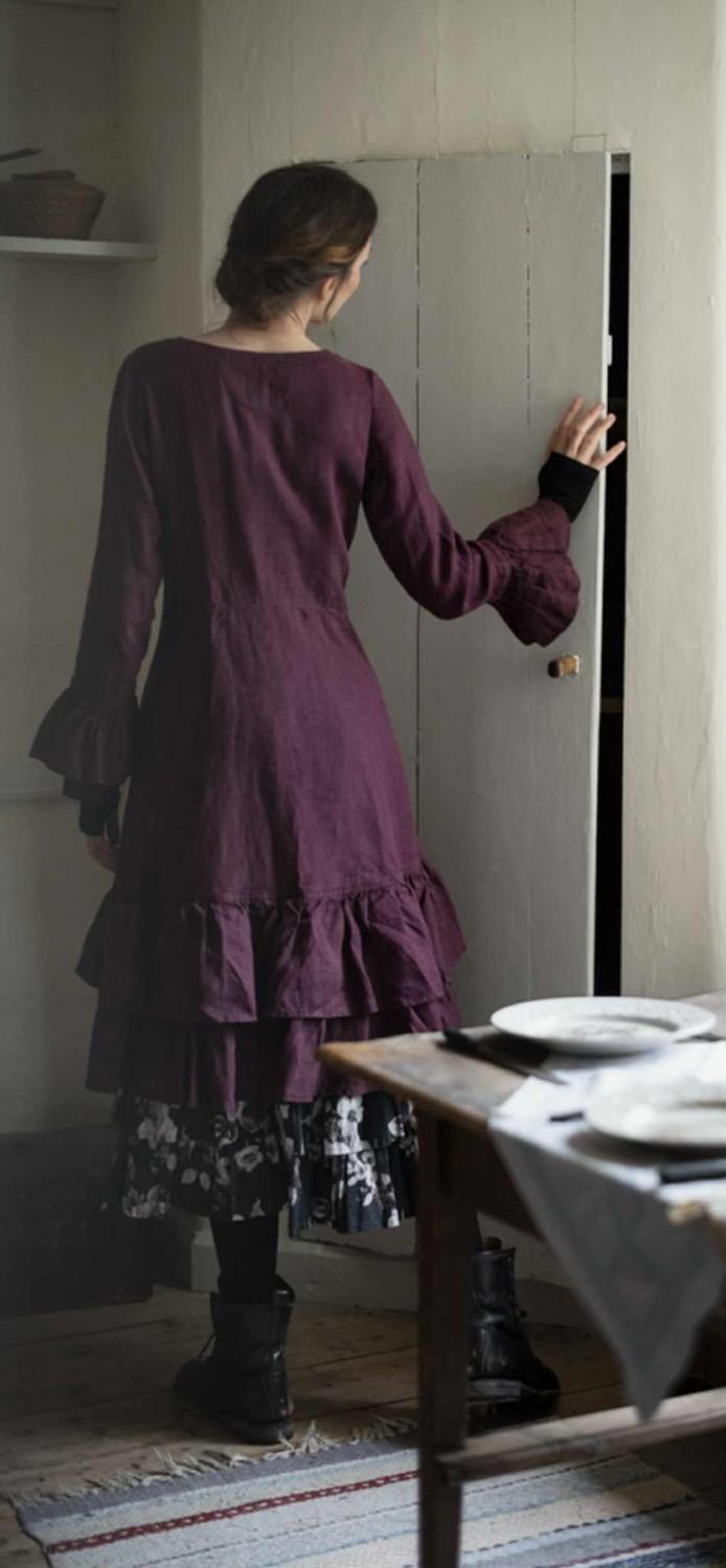 Olars ulla kjole - Kant burgunder