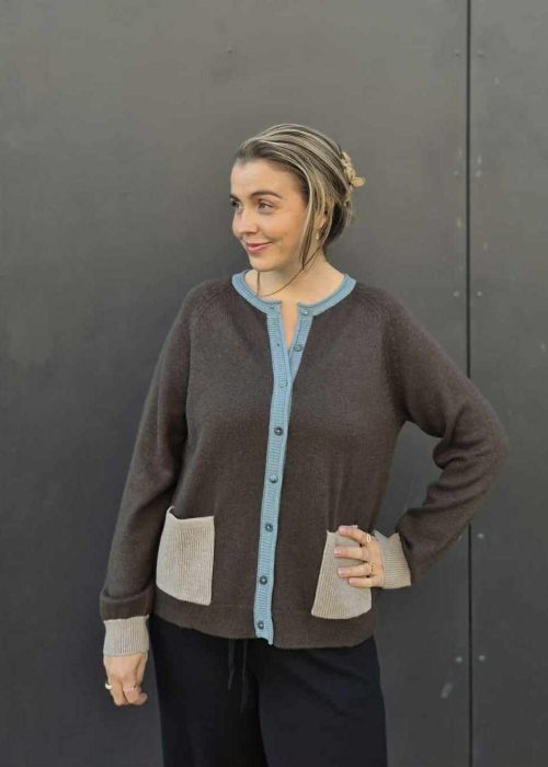 Mansted cardigan - mørk brun