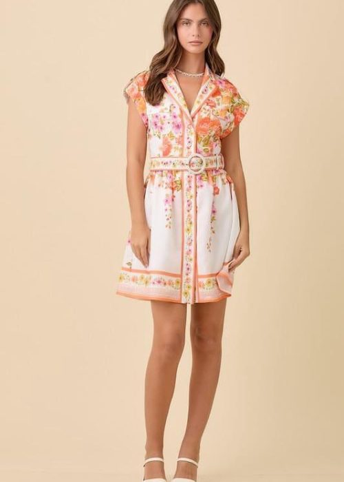 Morena kjole - oransje blomster