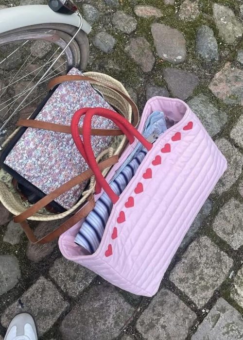 Wauw bag - rosa med hjerter