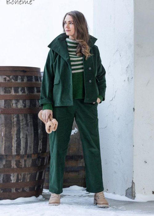 Boheme jakke - cord grønn