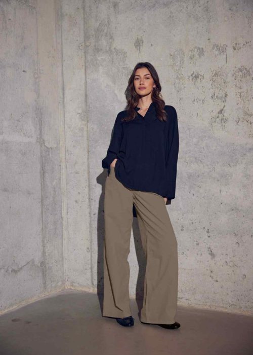 Laurie bukse - Carol Loose ML cordbukse black/light brown