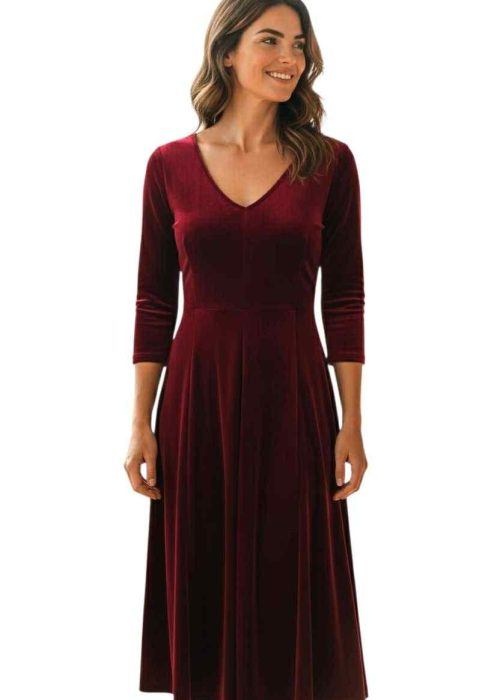 Fløyelskjole - burgunder