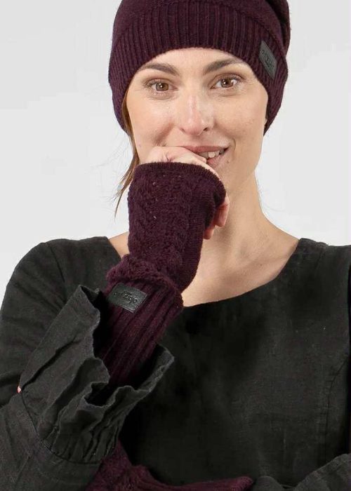 Olars Ulla håndleddsvarmere i ull - sleeves burgunder