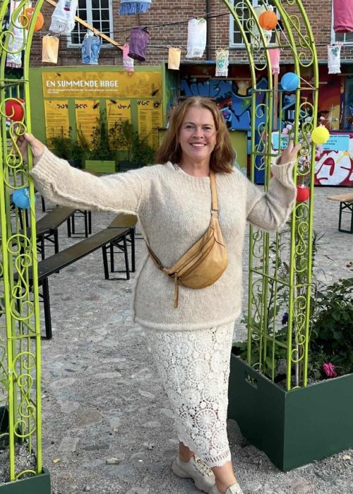 In Front heklet skjørt - Luis skirt blå/natur