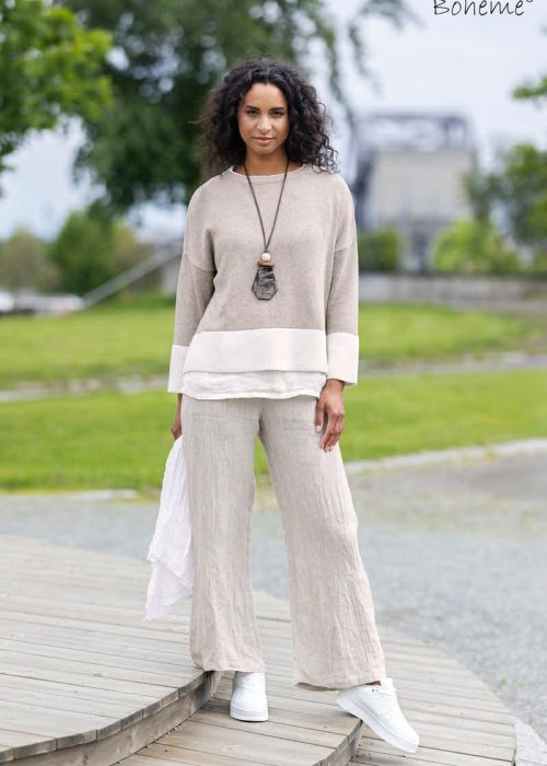 Boheme genser - Sand /green
