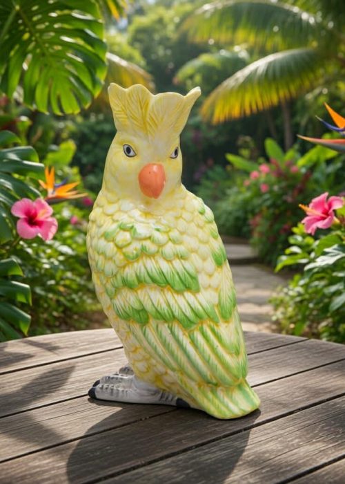 EDG papegøye-vase - gul - ser til siden