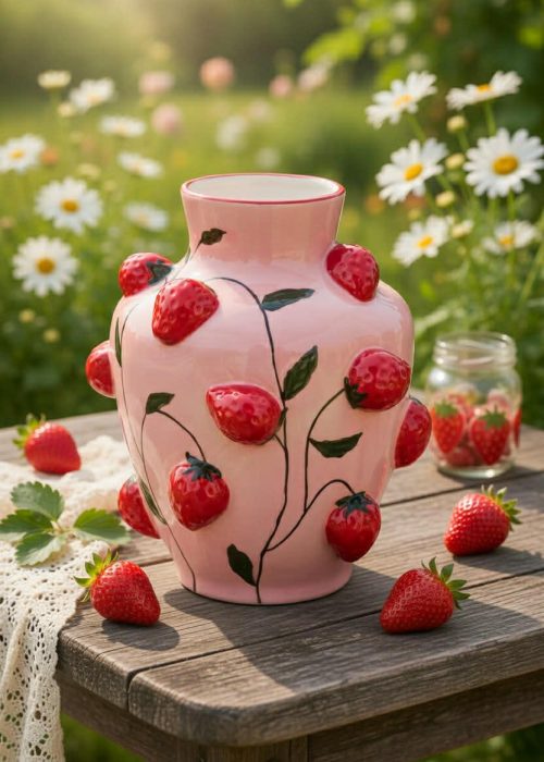 EDG Stor jordbærvase - rosa