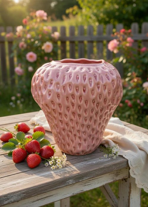 EDG ordbærvase - stor - rosa