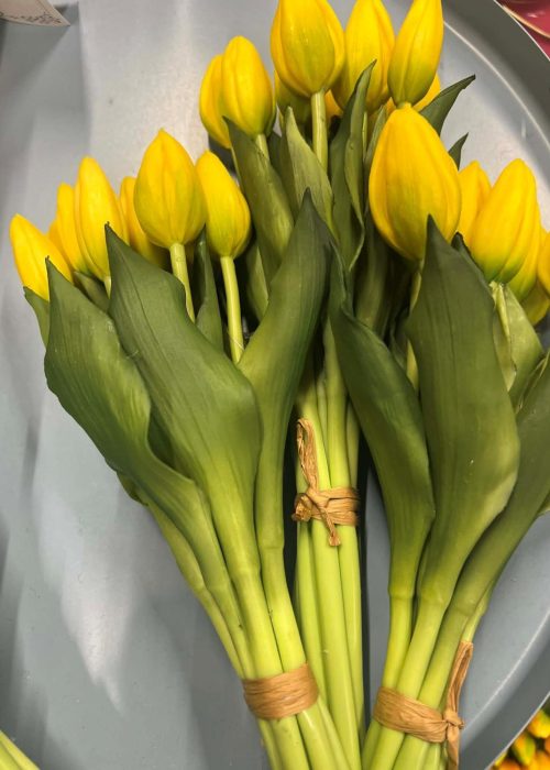 Naturtro kunstige tulipaner - gule