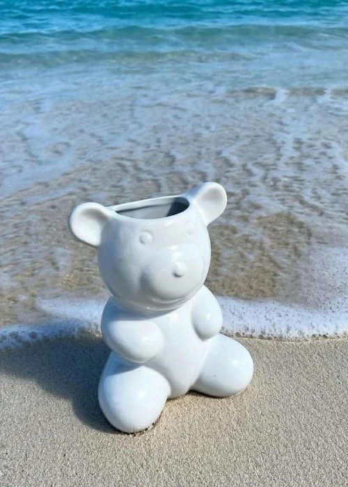 Crystal Haze Nostalgia Bear vase - hvit