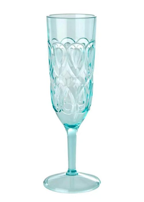 RICE hvitvin /champagne-glass - turkise akryl