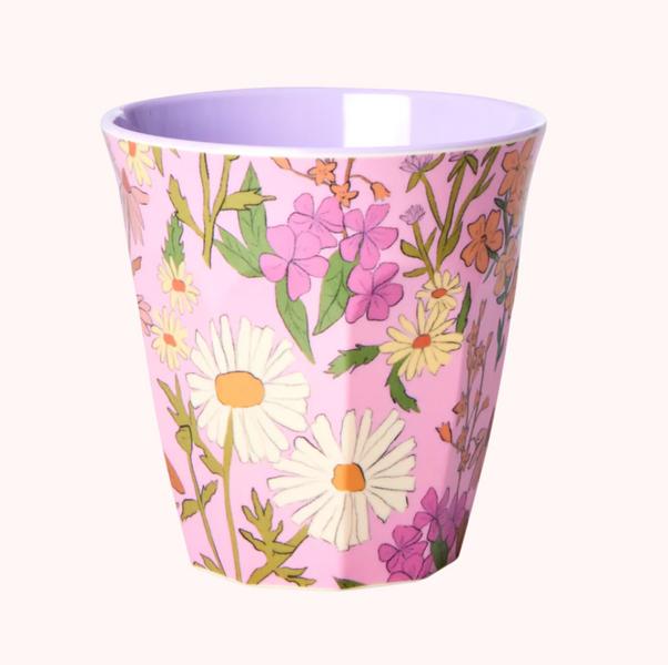 Rice medium krus  - melamin Daisy rosa 33 ml