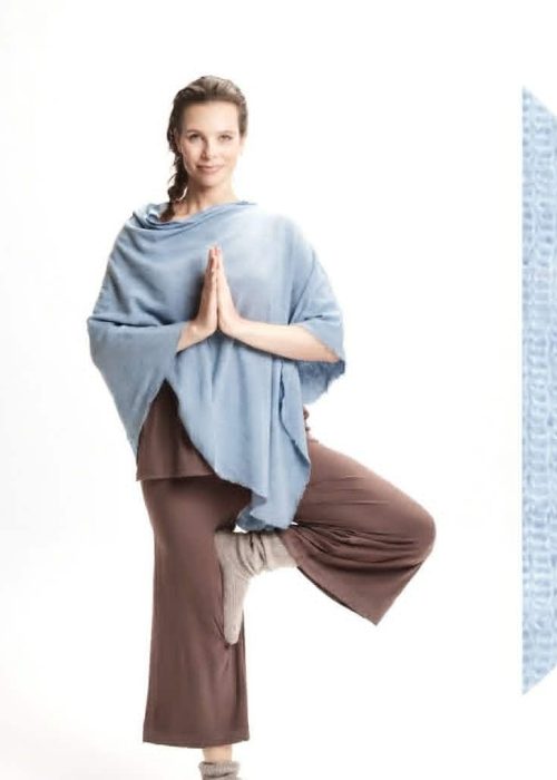 By basics poncho - blue melange