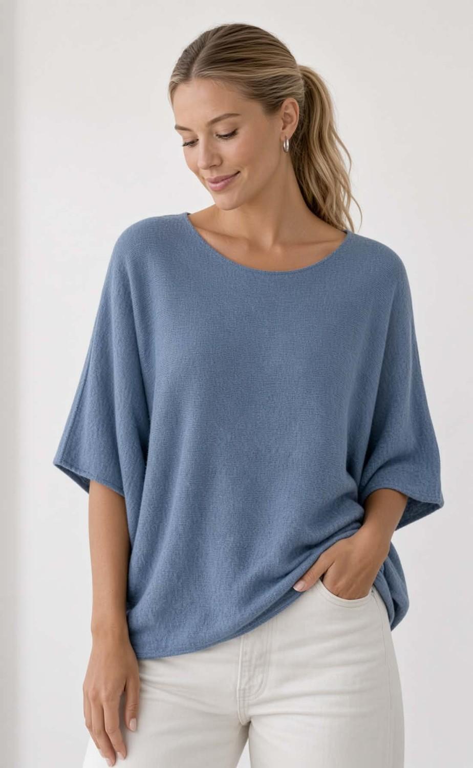 Marta du Chateau topp - Sia Knit jeansblå