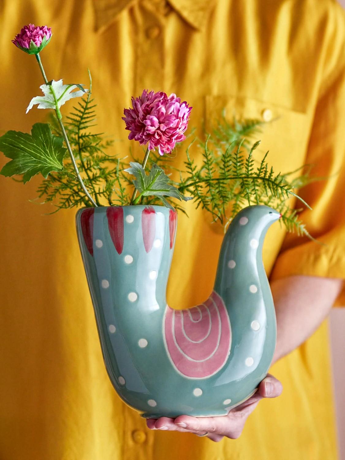 Bloomingville vase - Trudy - blå - keramikk