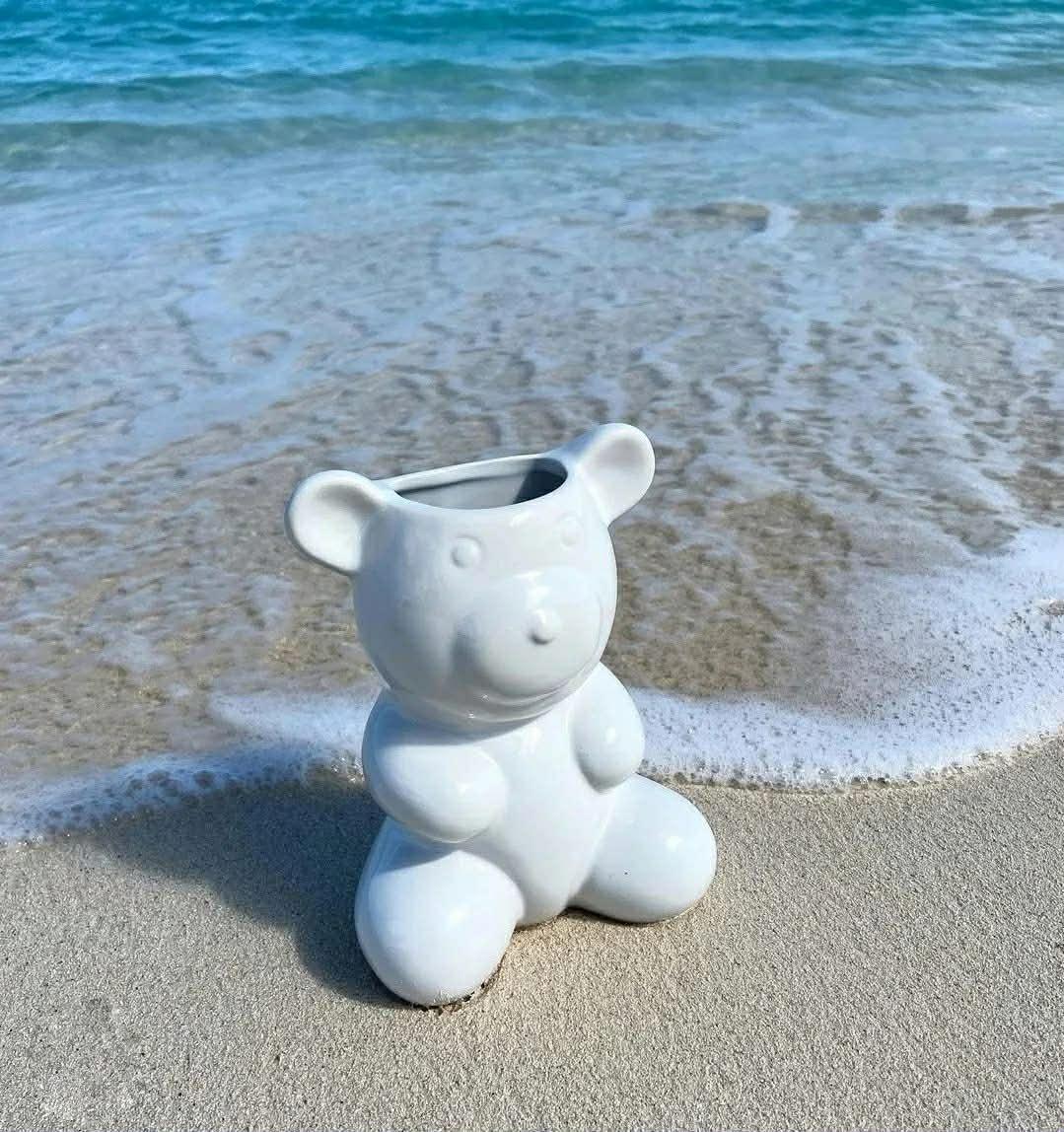 Crystal Haze Nostalgia Bear vase - hvit