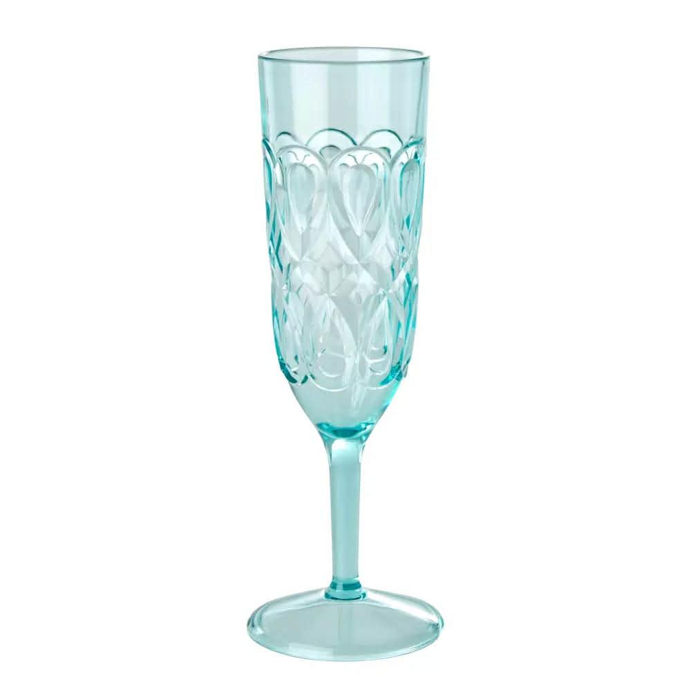 RICE hvitvin /champagne-glass - turkise akryl
