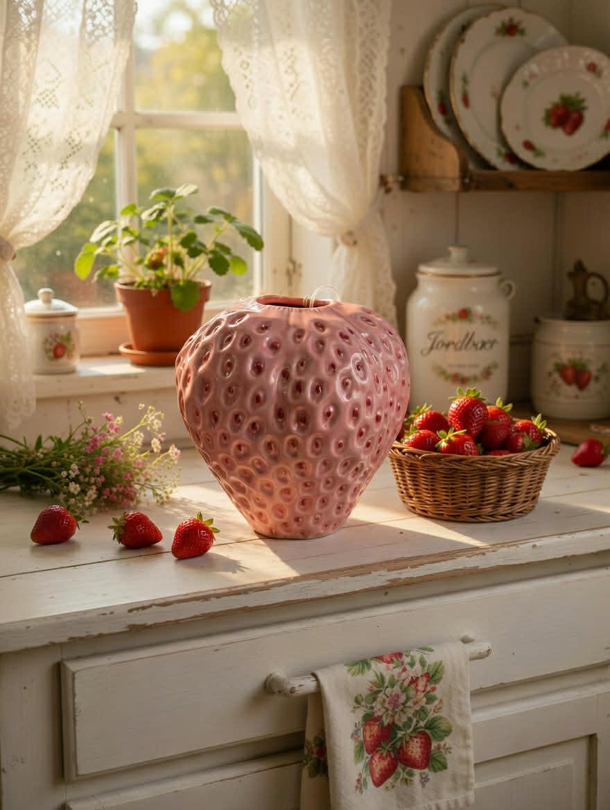 EDG jordbærvase - medium - rosa
