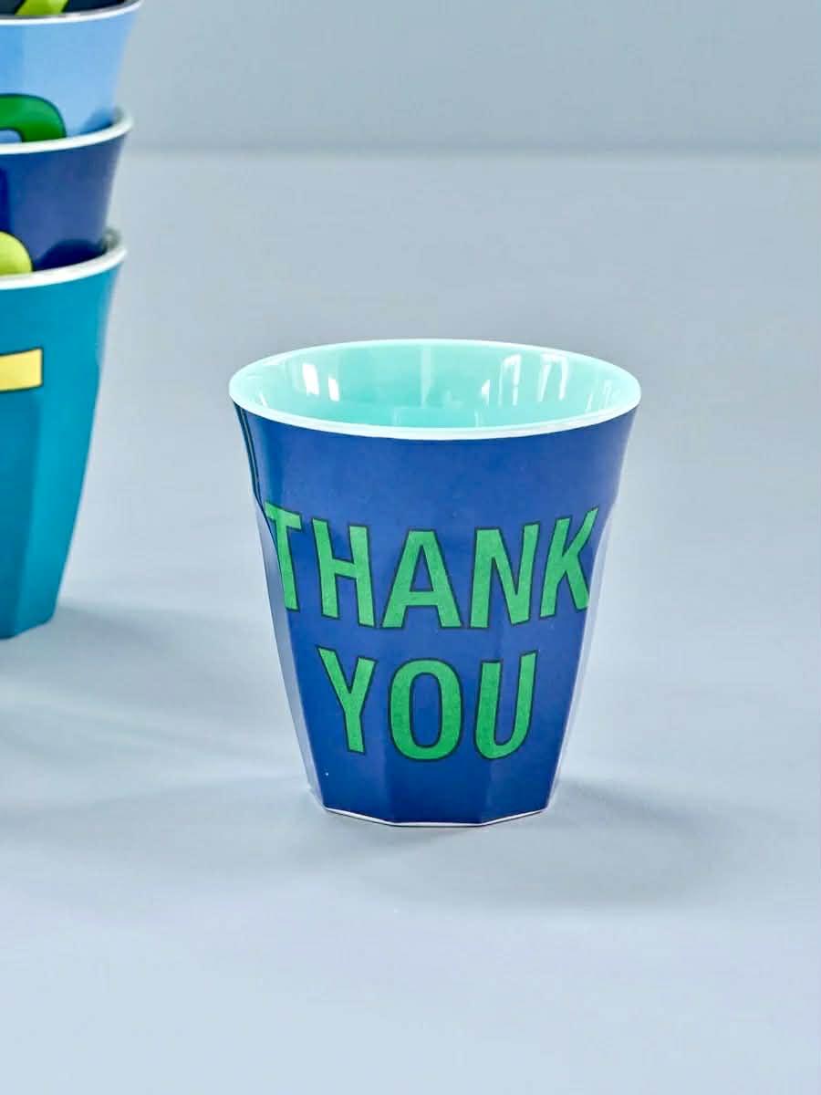 RICE kopp - Thank You - blå - melanin 33cl
